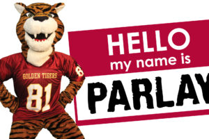 Tuskegee University tiger mascot standing by his new name